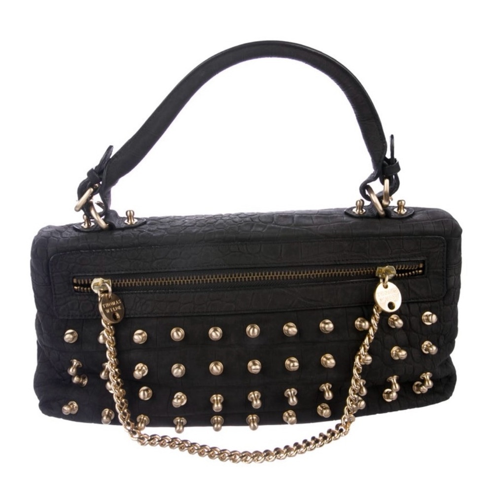 🌟 Thomas Wylde Charcoal Embossed Nubuck Handle Bag 🌟